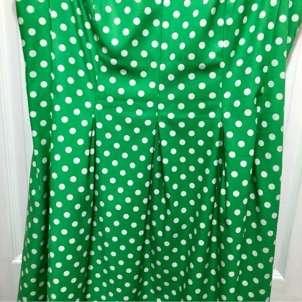 Established 1962 Green Polka Dot Fit & Flare Dress | Retro Classic A-Line - Picture 5 of 9